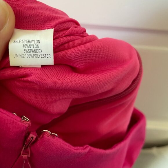 Size 4 Kay Unger magenta/hot pink minidress - Picture 6 of 6